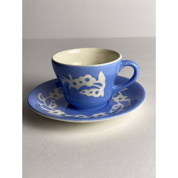 Vintage Cameoware Harker Pottery USA Demi Cup and Saucer c-3.5”x 2” s-5”t - Picture 4 of 13